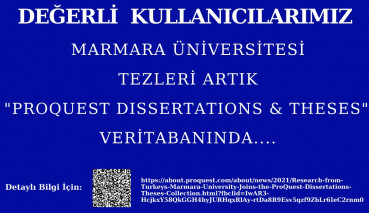 Marmara University's Theses Have Took Place In the  