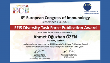 Prof. Dr. Ahmet Oğuzhan Özen Awarded By EFIS With His Great Success