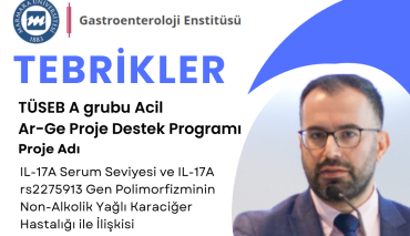 Gastroenteroloji Enstitüsü’nün  TÜSEB Proje Başarısı